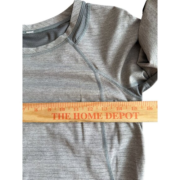 Lululemon Gray Long Sleeve Crew Neck Top Size 4 Lightweight Mesh Back Panels - Picture 6 of 13